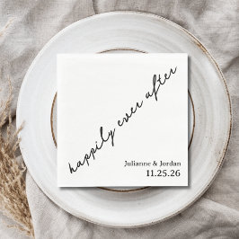 Servilleta De Papel Felices para Siempre Garabato Cursiva Boda Persona