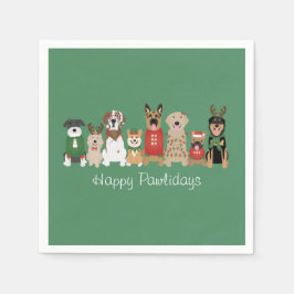 Servilleta De Papel Felices Pawlidays Perros Red Green