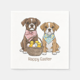 Servilleta De Papel Felices perros del Boxer de Pascua