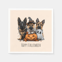 Felices perros pastores alemanes de Halloween