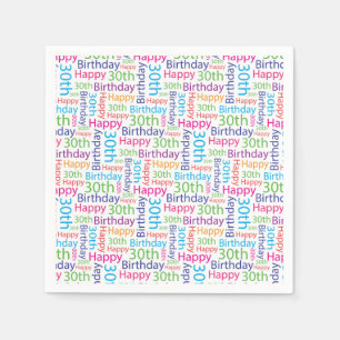 Servilleta De Papel Felices toallas de cumpleaños número 30