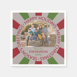 Servilleta De Papel Felices vacaciones personalizado foto y toallas de