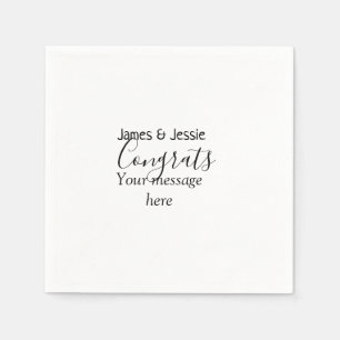 Servilleta De Papel Felicidades agregar nombre mensaje boda pareja rec