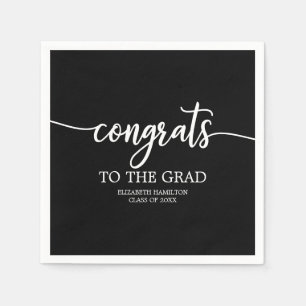 Servilleta De Papel Felicidades al Graduado Chic Caligrafía Graduación