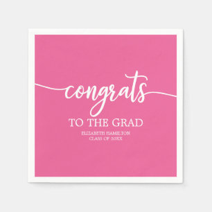 Servilleta De Papel Felicidades al Graduado Chic Caligrafía Graduación