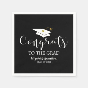 Servilleta De Papel Felicidades al graduado Gorra de graduado Chic Gra