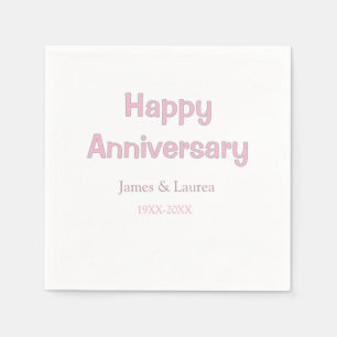 Servilleta De Papel Felicidades aniversario boda nombre fecha año rosa