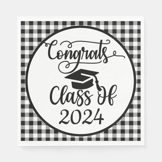 Servilleta De Papel Felicidades Clase De 2024 (Anverso)