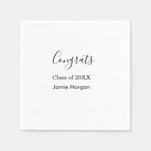 Servilleta De Papel Felicidades clase de graduación 20XX nombre simple