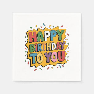 Servilleta De Papel Felicidades Comic Burst