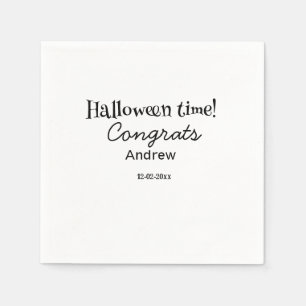 Servilleta De Papel Felicidades en Halloween agregar nombre fecha año