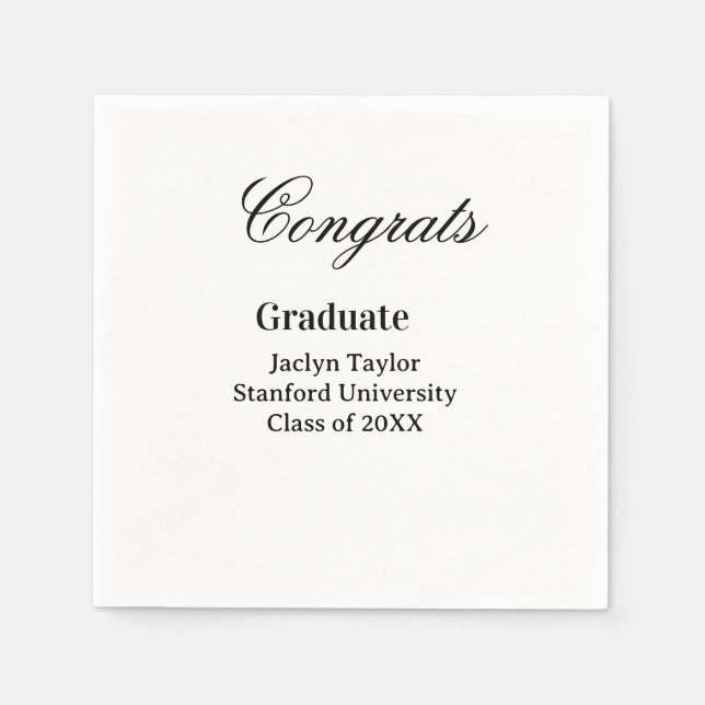 Servilleta De Papel Felicidades graduación nombre universidad nombre p (Anverso)