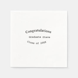 Servilleta De Papel Felicidades graduado nombre promoción de 20XX tipo