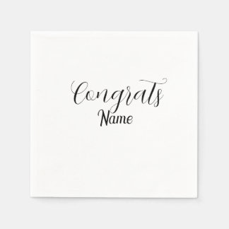 Servilleta De Papel Felicidades graduado nombre simple minimal año cla