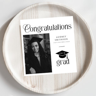 Servilleta De Papel Felicidades Modernas de Graduación Foto de Graduac