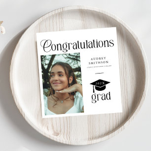Servilleta De Papel Felicidades Modernas de Graduación Foto de Graduac