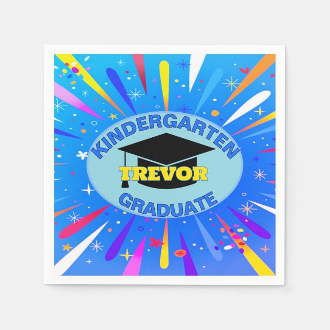 Servilleta De Papel ¡Felicidades! Personalizado de Graduados de Kinder (Anverso)