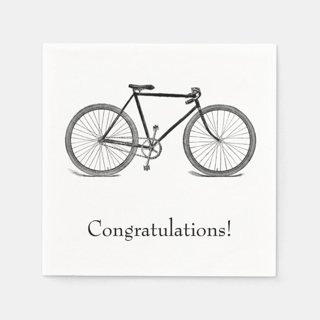 Servilleta De Papel Felicitaciones a la Bicicleta Vintage (Anverso)