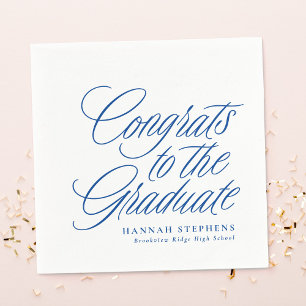Servilleta De Papel Felicitaciones a la graduación clásica azul