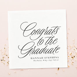 Servilleta De Papel Felicitaciones a la graduación clásica negra