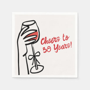 Servilleta De Papel Felicitaciones a mano alzada para 30 años Cumpleañ