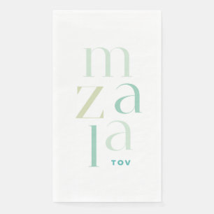 Servilleta De Papel Felicitaciones a Mazel Tov Green Hebrew