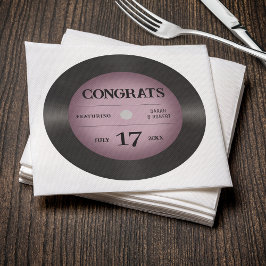 Servilleta De Papel Felicitaciones al Boda del registro de vinilo rosa