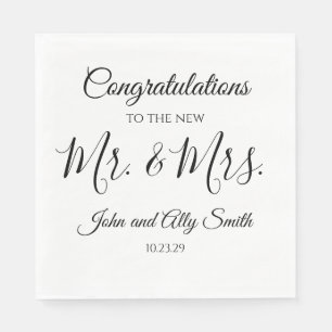 Servilleta De Papel Felicitaciones al nuevo señor. y la Sra. Napkins