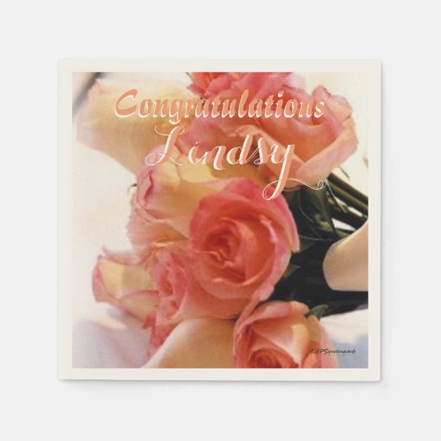 Servilleta De Papel Felicitaciones Bouquet (Anverso)