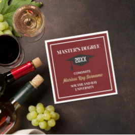 Servilleta De Papel ¡Felicitaciones de maestría! PERSONALIZADO Grad Na