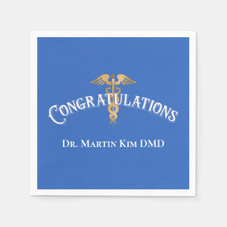 Servilleta De Papel Felicitaciones Elegante Médica Graduación Médica