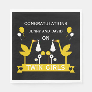 Servilleta De Papel Felicitaciones Entrega de Gemelos Stalk