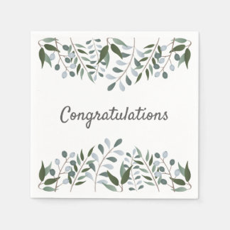Servilleta De Papel Felicitaciones Eucalyptus Greenery Floral
