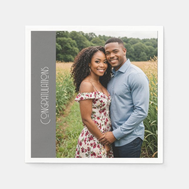 Servilleta De Papel felicitaciones fiesta de compromiso foto servillet (Anverso)