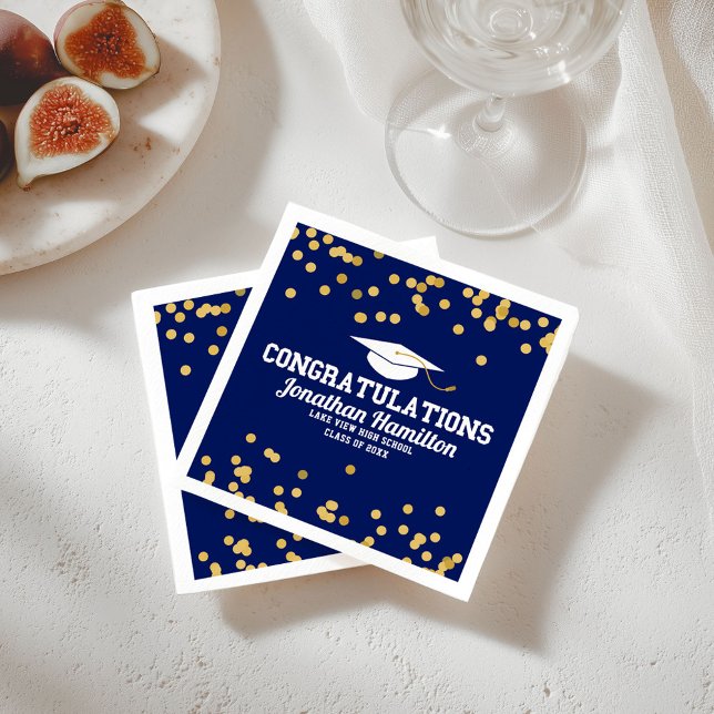 Servilleta De Papel Felicitaciones Fiesta de la graduación Navy Blue G (Subido por el creador)