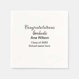 Servilleta De Papel felicitaciones grado añadir nombre clase año escol