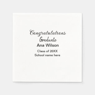 Servilleta De Papel felicitaciones grado añadir nombre clase año escol