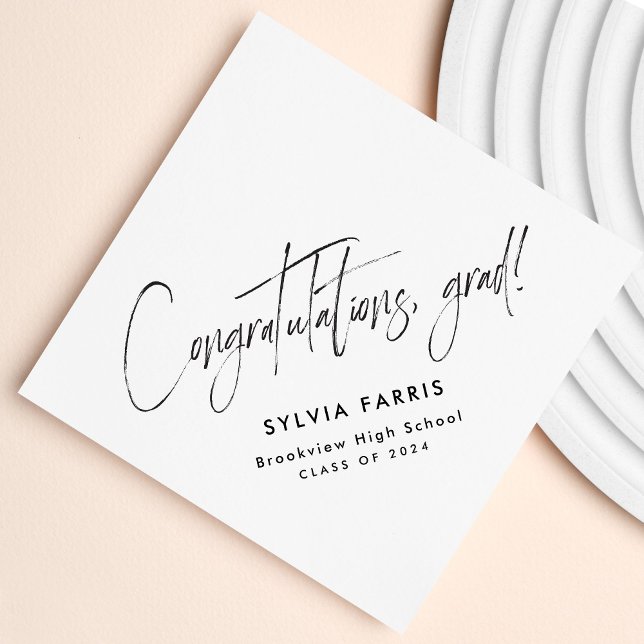 Servilleta De Papel Felicitaciones grado simple graduación negra (Subido por el creador)