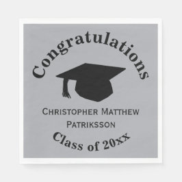 Servilleta De Papel Felicitaciones, Graduación de clase 20xx, Plata