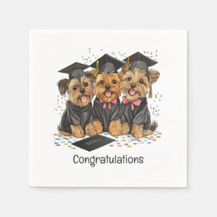 Servilleta De Papel Felicitaciones Graduación de Perros Terrier de Yor