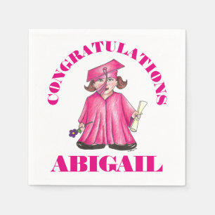 Servilleta De Papel Felicitaciones Graduación Graduación Graduado Rosa