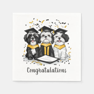 Servilleta De Papel Felicitaciones Graduación Shih Tzu Perros