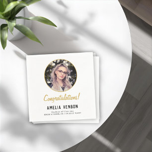 Servilleta De Papel Felicitaciones Graduación simple de foto para grad