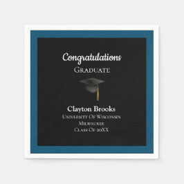 Servilleta De Papel Felicitaciones Graduadas Con Cap