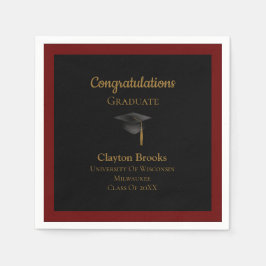 Servilleta De Papel Felicitaciones Graduadas Con Cap