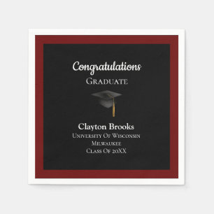 Servilleta De Papel Felicitaciones Graduadas Con Cap