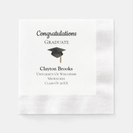 Servilleta De Papel Felicitaciones Graduadas Con Napkins De Gorro
