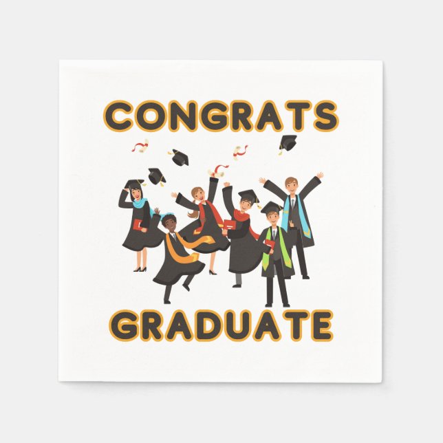 Servilleta De Papel Felicitaciones Graduado 3 Ply Napkins (Anverso)
