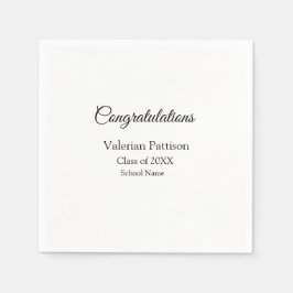 Servilleta De Papel Felicitaciones graduado agregar nombre de escuela 