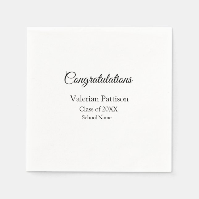 Servilleta De Papel Felicitaciones graduado agregar nombre de escuela  (Anverso)